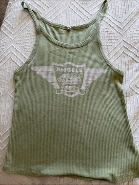 vintage SPELL 'ANGELS' khaki ribbed tank top
